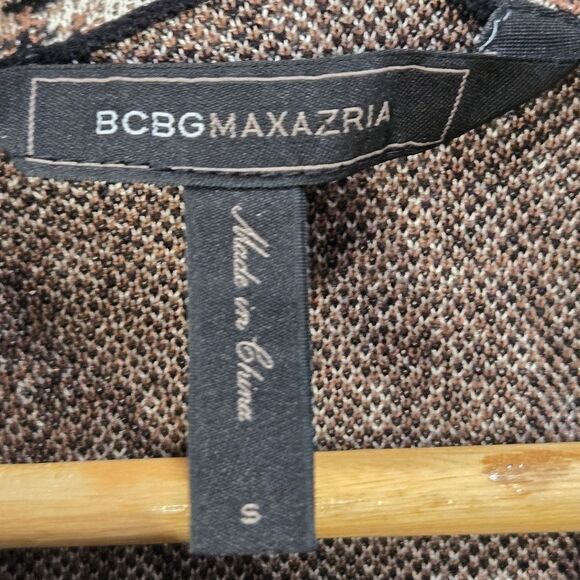 BCBGMaxazria Black and Tan Patterned Sweater Jacket - Picture 4 of 9